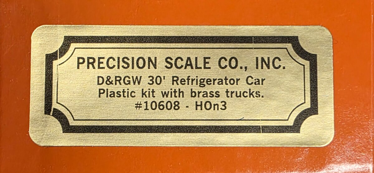 Precision Scale Company 10608 HOn3 DRGW 30' Reefer Car Plastic & Brass Model Kit