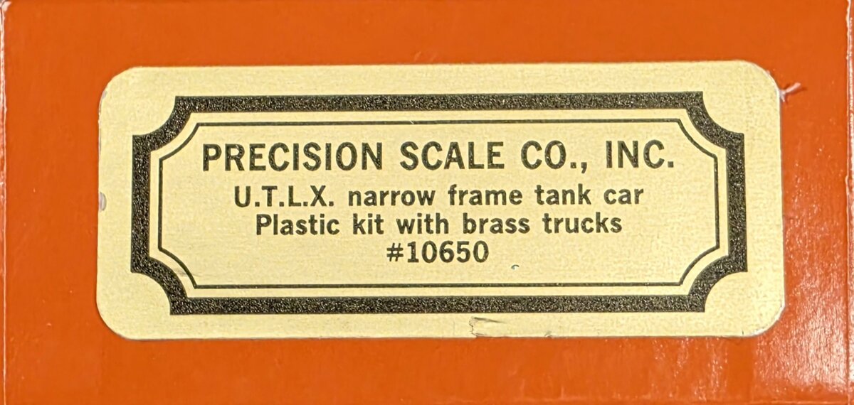 Precision Scale Co. 10650 HOn3 UTLX Narrow Frame Tank Car Kit