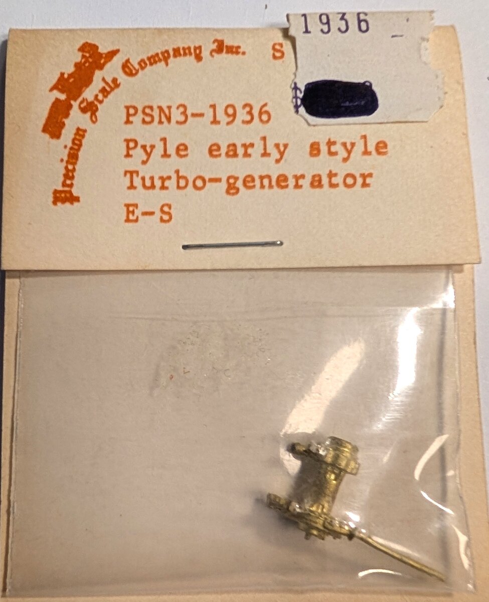 Precision Scale Company 1936 S Scale Pyle Early Turbo-Generator E-S