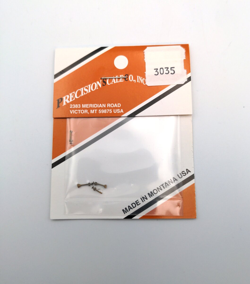Precision Scale Company 3035 HO Scale Tee Globe Valves Cored .012