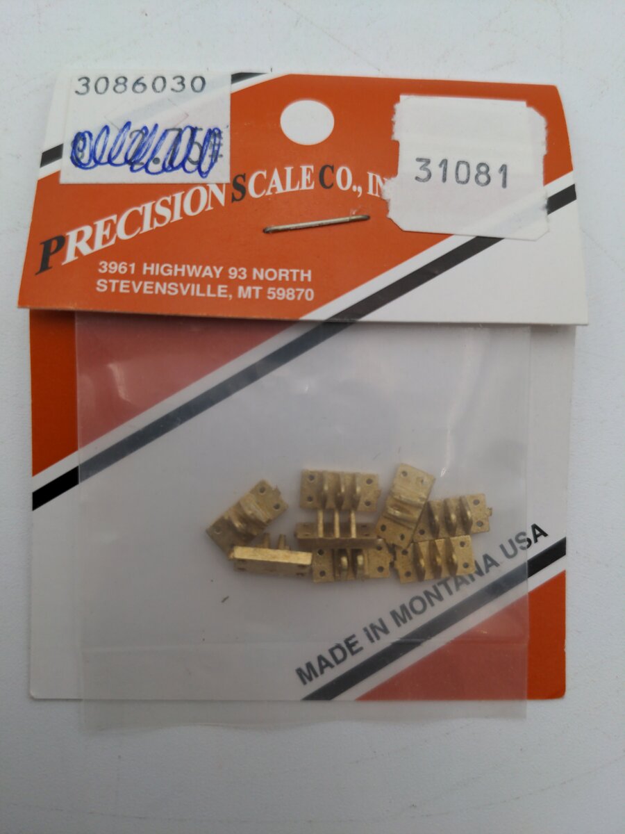 Precision Scale Company 31081 HO Scale Brass Bridge Shoes