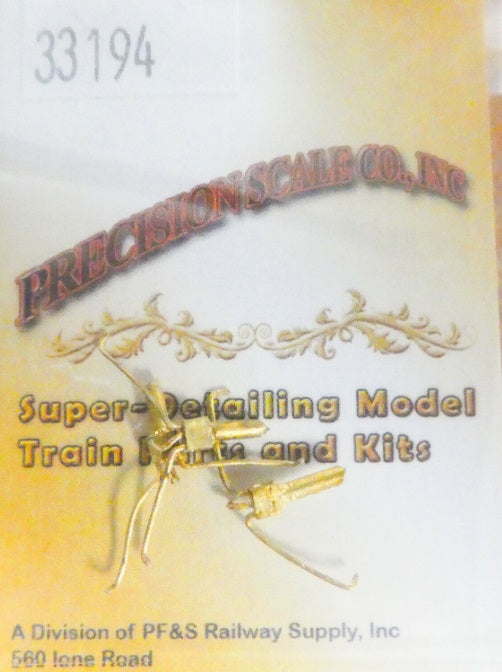 Precision Scale Co. 33194 HO Scale Conduit Lighting Roof Mount Coach/Chair Brass