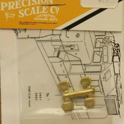 Precision Scale Company 3981 HO Scale Cab Roof Vent EMD Brass (Pack of 4)