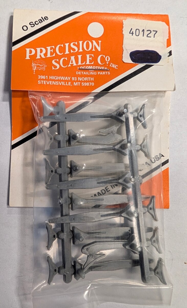 Precision Scale Company 40127 O Scale Hangers w/Shoes, Loco Brake (Plastic) (10)