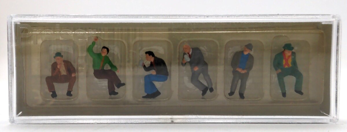 Preiser 10097 HO Seated Pedestrians Figures #3 (Set of 6)