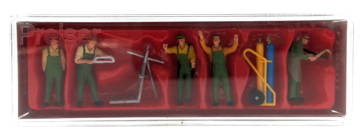 Preiser 10243 HO Craftsmen Workers Figures with Accessories (Set of 5)