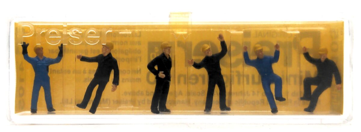 Preiser 14105 HO Railway Shunters Figures (Set of 6)