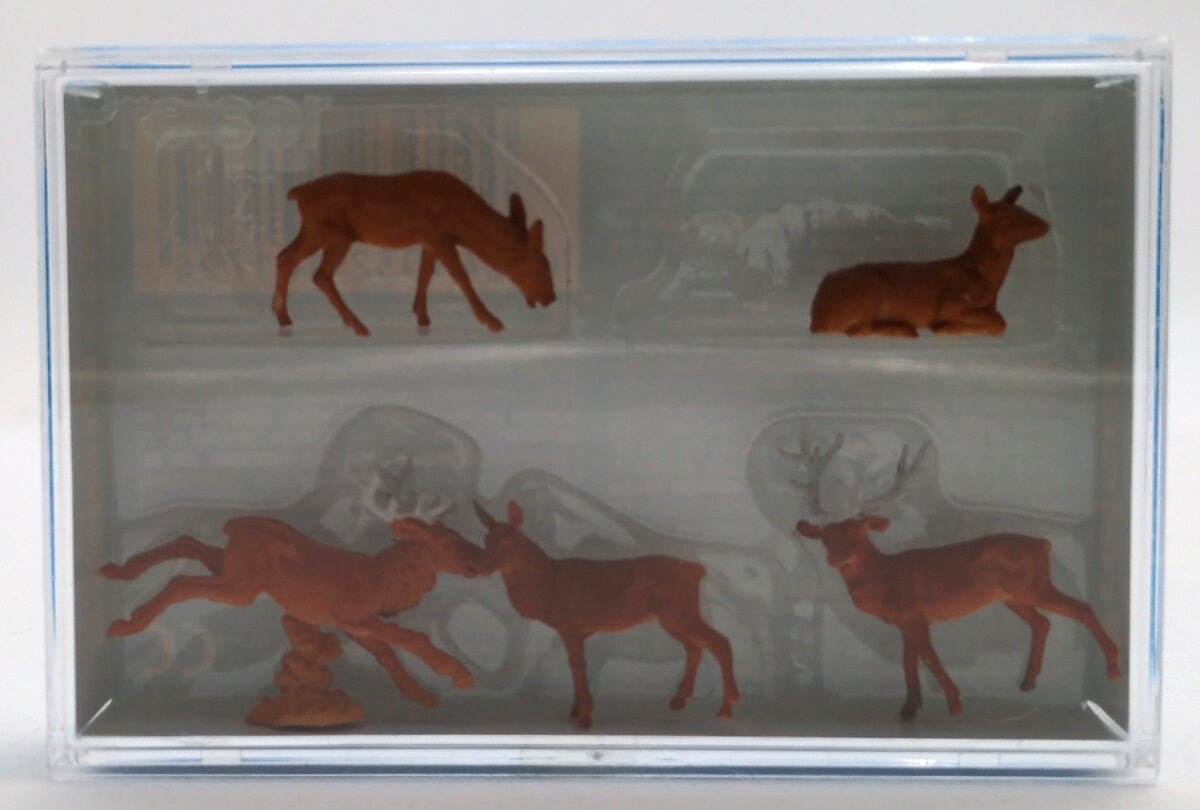 Preiser 14179 HO Animals - Stags Figures (Set of 5)