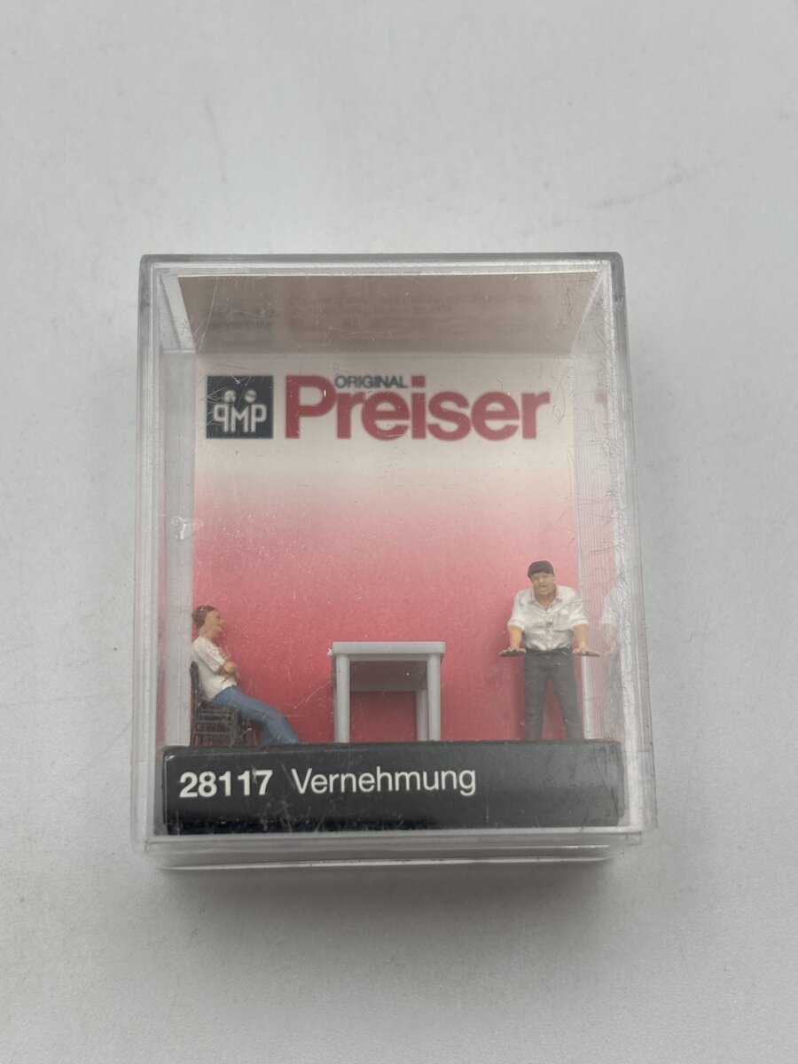 Preiser 28117 HO Under Interrogation Figures with Accessories (Set of 2)