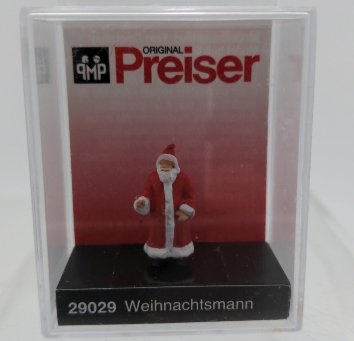 Preiser 29029 HO Scale Standing Santa Claus in Red & White Long Coat Figure