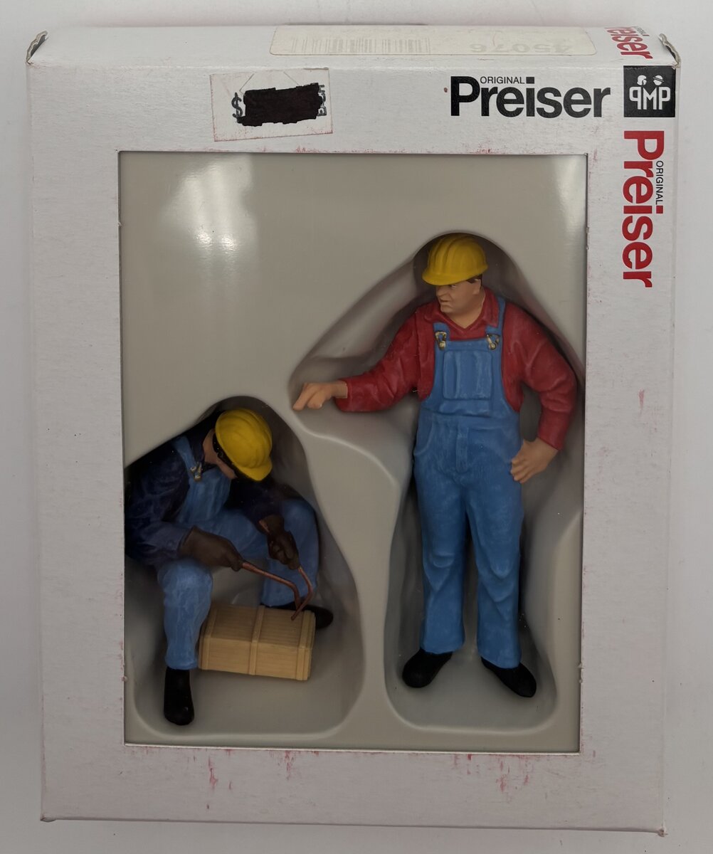 Preiser 45076 G Workers Figures with Protective Helmets & Welding (Set of 2)