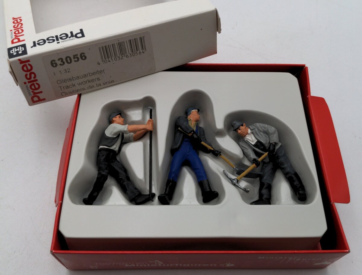 Preiser 63056 G Track Construction Workers Figures (Set of 3)
