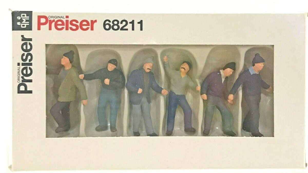 Preiser 68211 O Outdoor Workers Figures (Set of 6) NIB