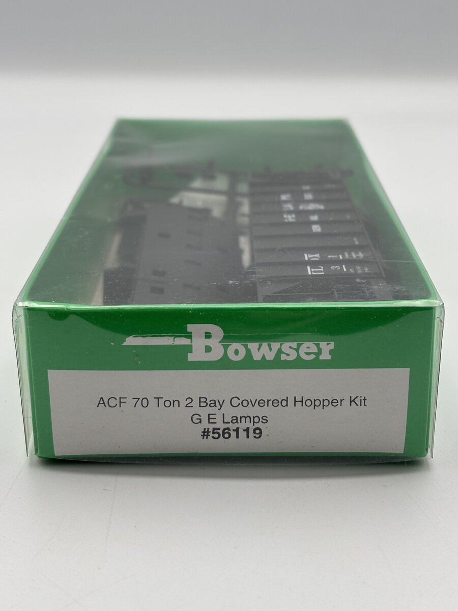 Bowser 56119 HO ACF 70 Ton 2 Bay Covered Hopper Kit G E Lamps