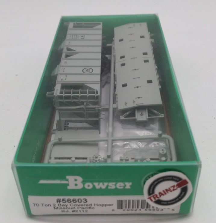 Bowser 56603 HO Scale Missouri Pacific 70 Ton Covered Hoppper # 2112 Kit