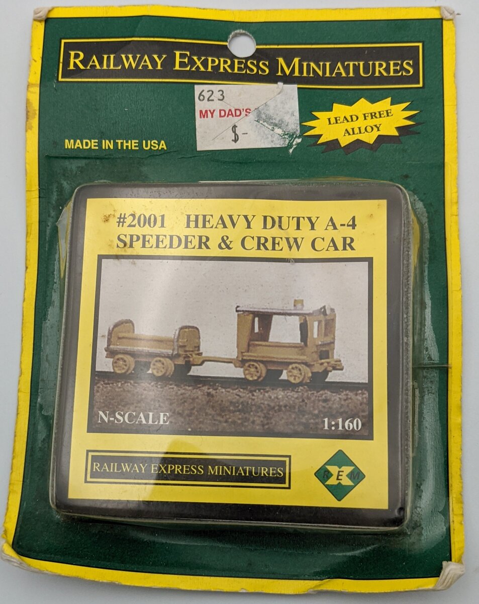 Railway Express Miniatures 2001 N MOW Vehicles Heavy Duty Speeder and Crew Car