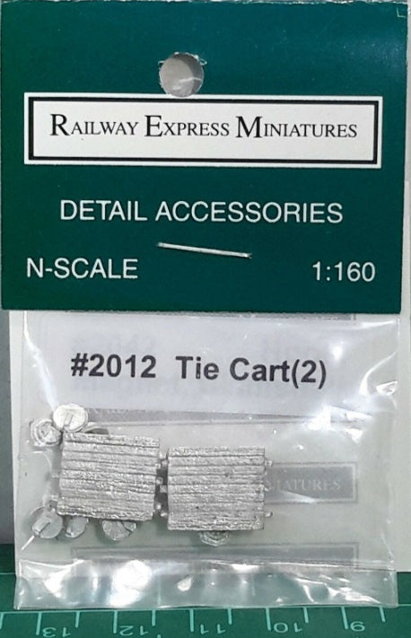 Railway Express Miniatures 2012 N Scale Fairmont Tie Cart Metal Kit (Pack of 2)