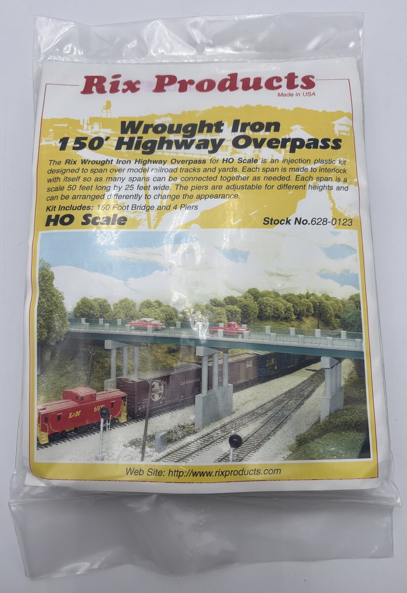 Rix Products 628-0123 HO 150' Wrought Iron Overpass w/ 4-Piers Building Kit