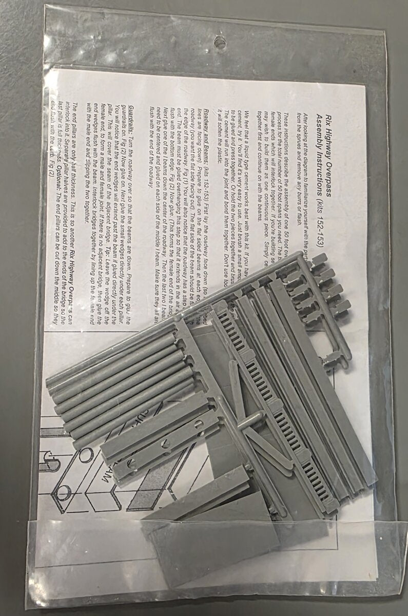 Rix Products 628-0152 N 50' Early Highway Overpass W/Pier Building Kit
