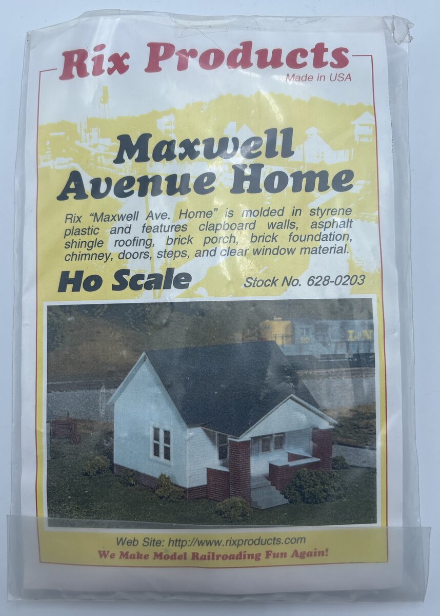 Rix Products 628-0203 HO Scale Maxwell Ave House w/Side Porch Building Kit