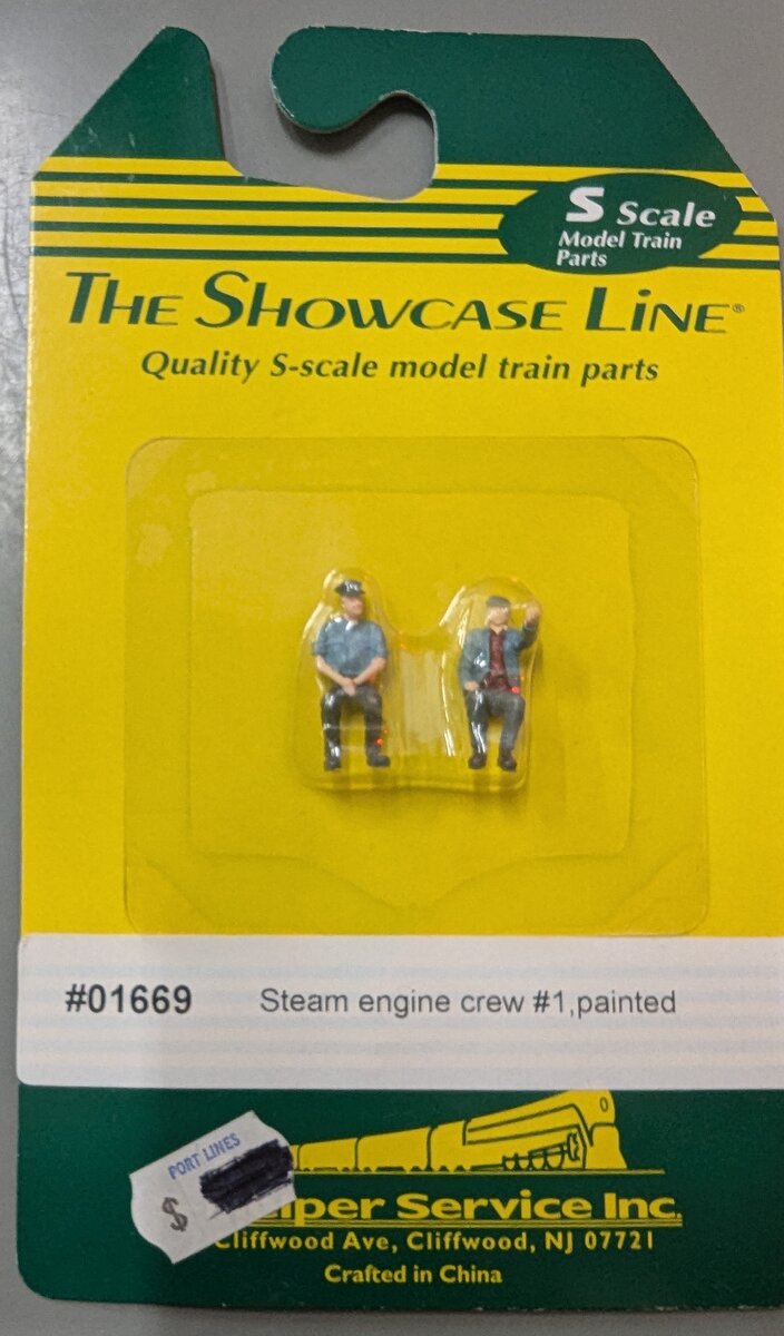 S-Helper Service 1669 S Scale Painted Steam Engine Crew #1 (Set of 2)