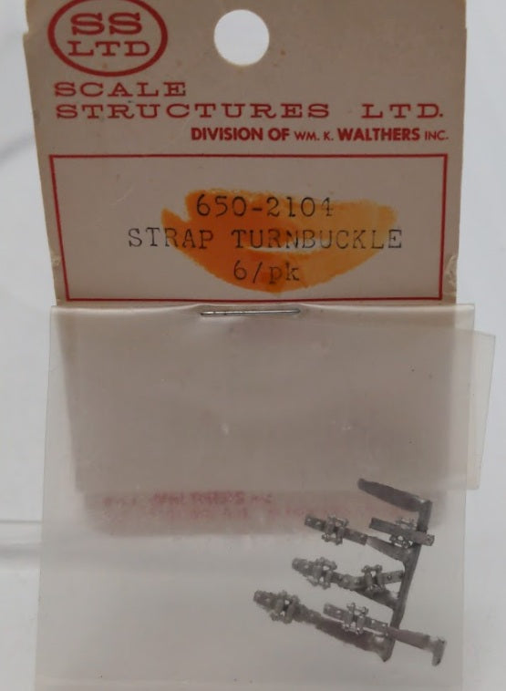Scale Structures 650-2104 HO Scale Strap Turnbuckles White Metal Parts