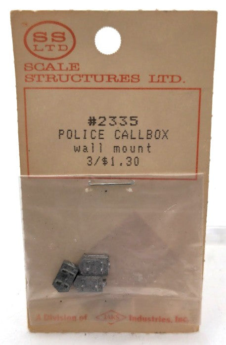 Scale Structures 650-2335 HO Scale Police Call Box Wall Mount Metal (Pack of 3)