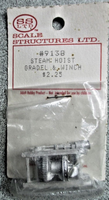 Scale Structures 9138 HO Scale Steam Hoist Crad & Winch Cast Metal Kit
