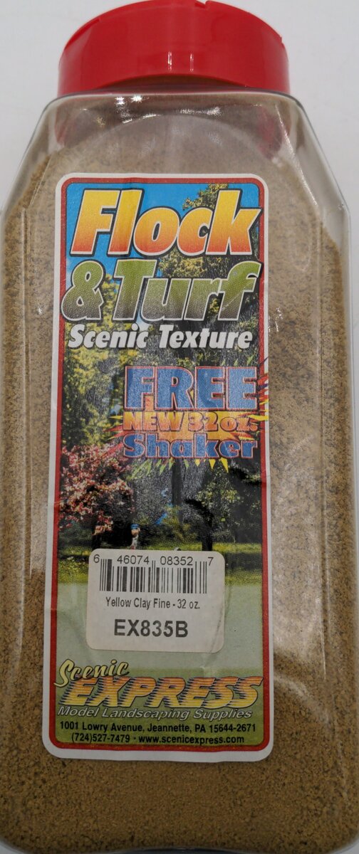 Scenic Express EX835B Fine Yellow Clay Flock & Turf - 32 Oz. Shaker