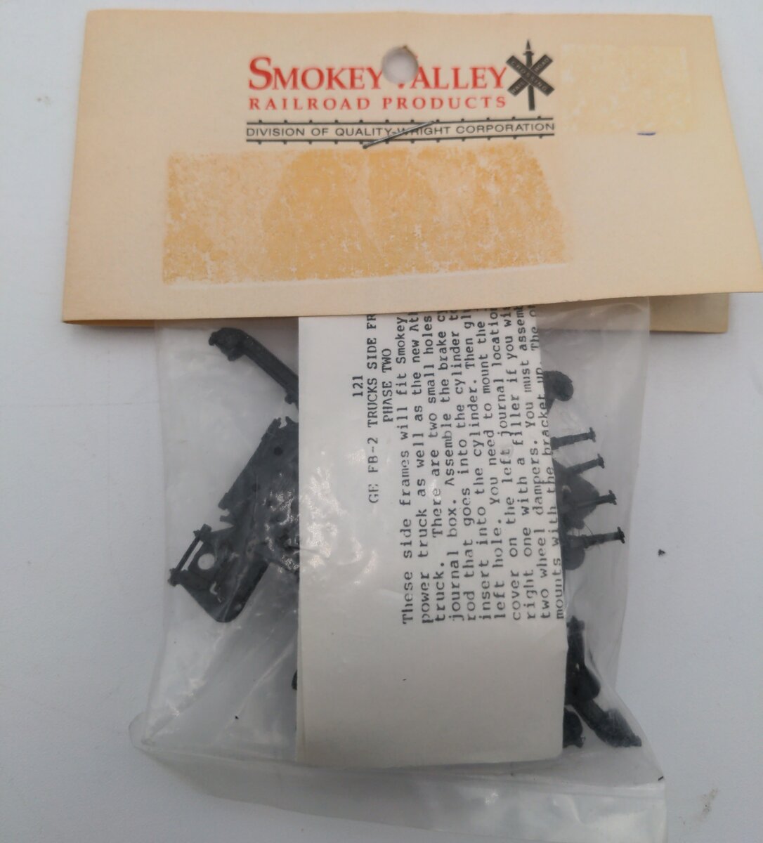 Smokey Valley RR Products Kit 121 GE FB2 Trucks Side Frames