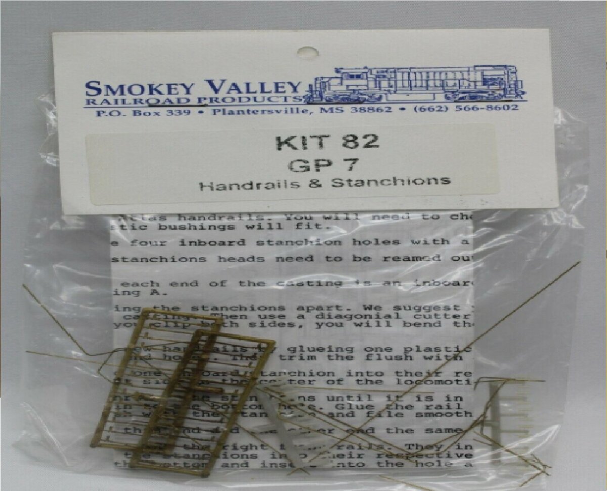 Smokey Valley RR Products 82 HO Scale Handrails & Stanchions Kit