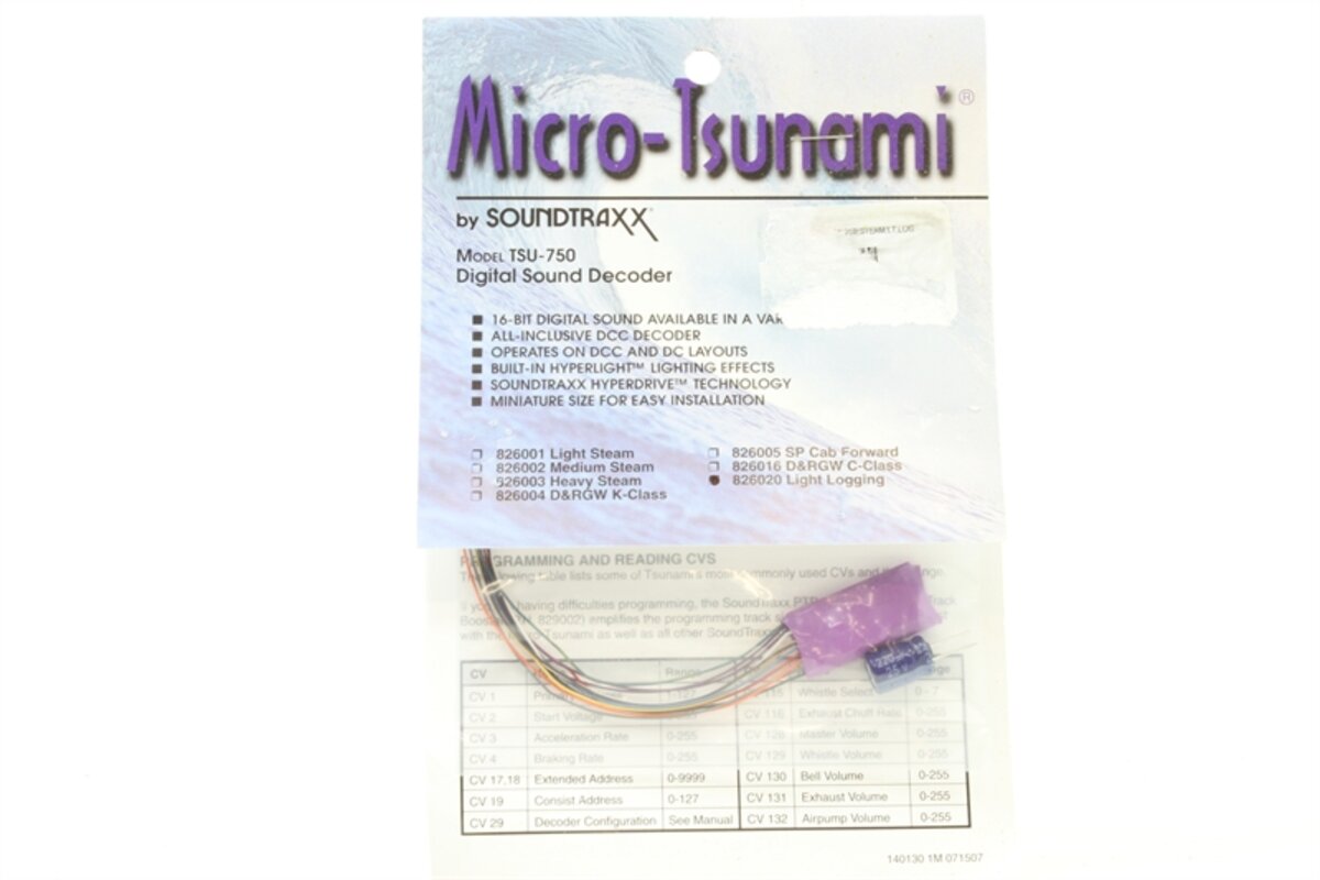 SoundTraxx 826020 Light Logging TSU-750 Micro-Tsunami Digital Sound Decoder