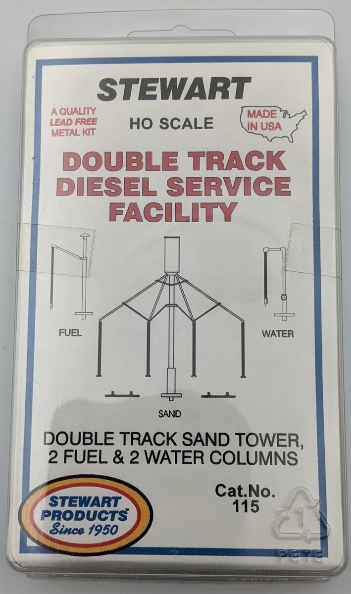 Stewart 115 HO Double Track Diesel Facility Sand Tower Fuel & Water Columns