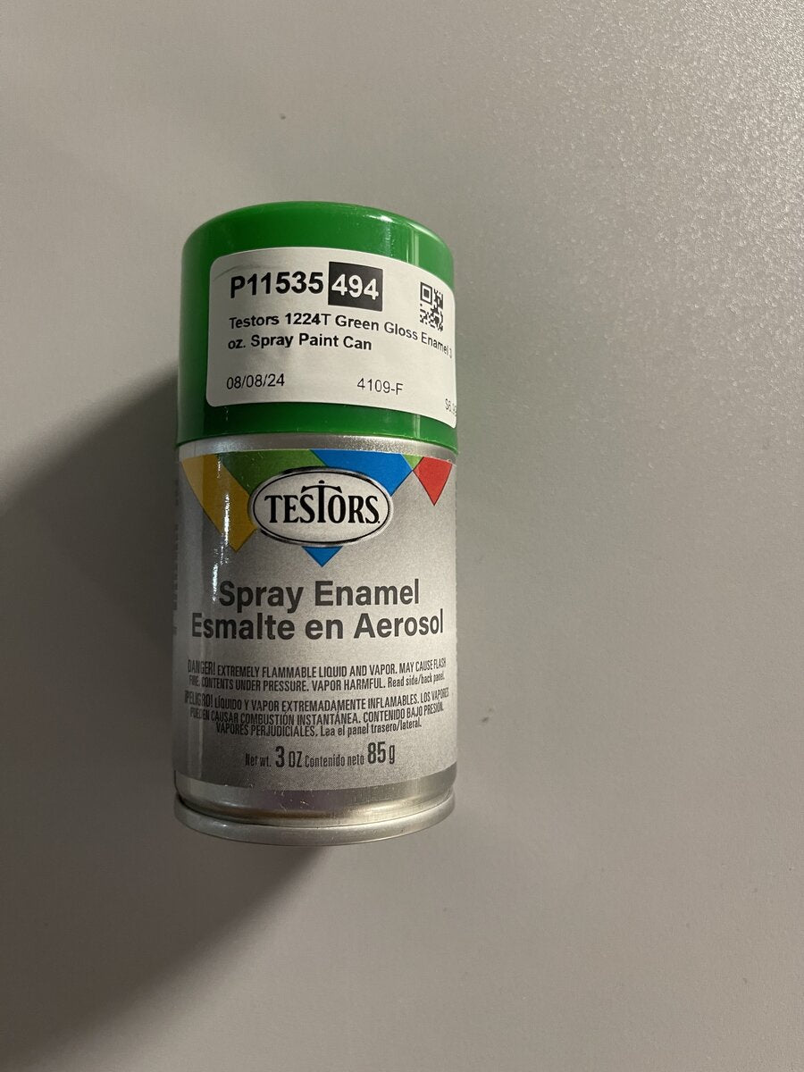 Testors 1224T Green Gloss Enamel 3 oz. Spray Paint Can
