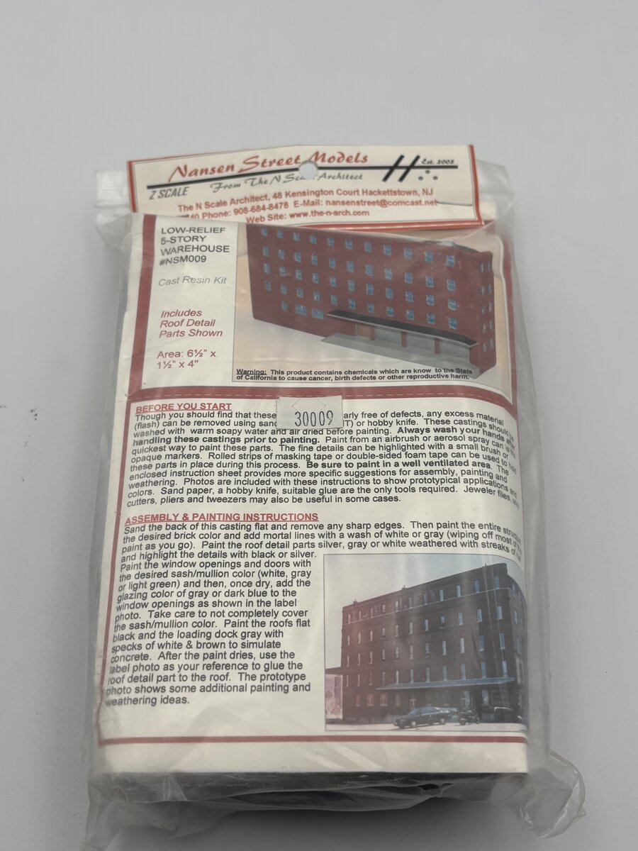 The N Scale Architect 30009 Warehouse-5 stry w/detail