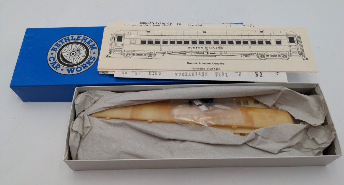 The Bethlehem Car Works 211 HO Class PBn Suburban 63' Steel Coach B&M/MEC Kit