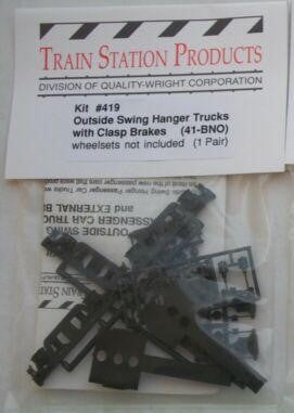 Train Station Products 419 Outside Swing Hanger Trucks w/Clasp Brakes (41-BNO)