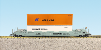USA Trains R17119 G Norfolk Southern Gunderson Husky Stack with 2 Containers #2