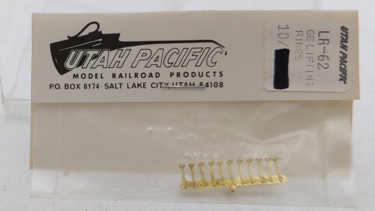 Utah Pacific Models RR Product LR-62 HO Brass GE Type Lift Rings (Pack of 10)