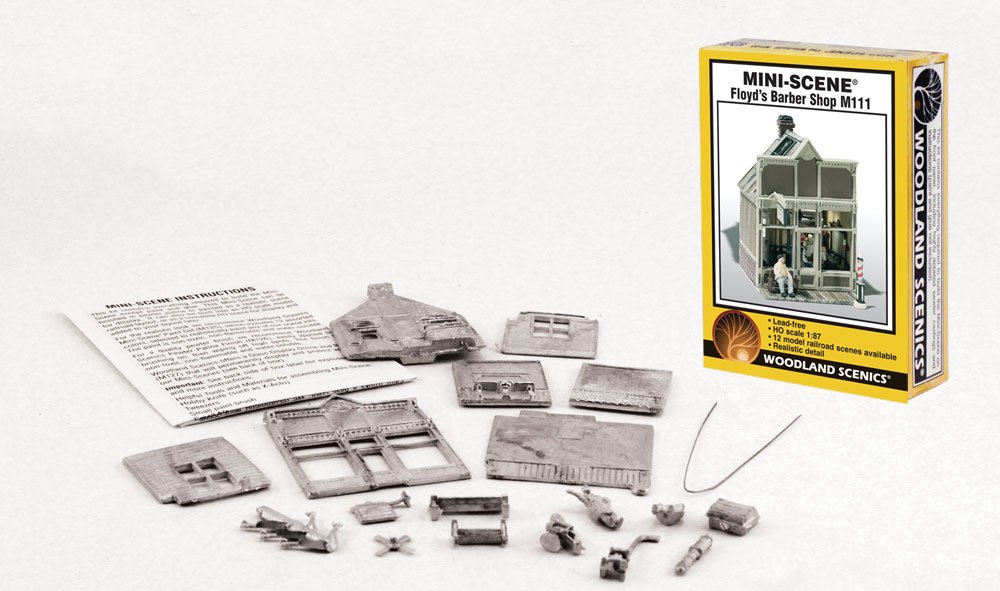 Woodland Scenics M111 HO Mini-Scene Floyd's Barber Shop Kit