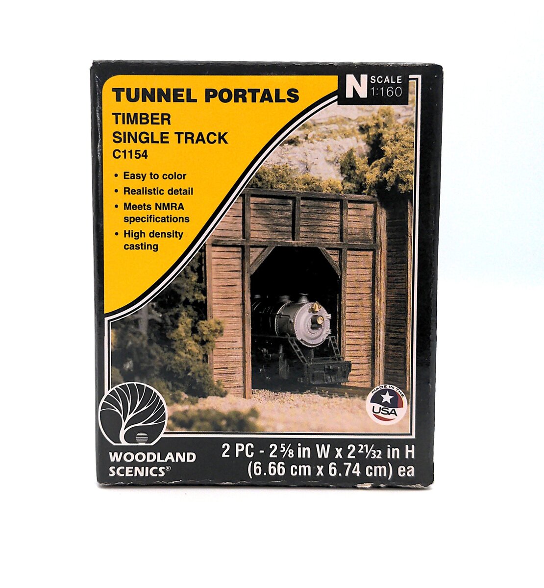 Woodland Scenics C1154 N Single Timber Track Tunnel Portals (Box of 2)