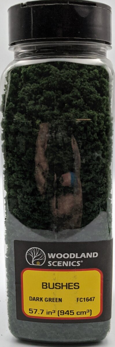 Woodland Scenics FC1647 Dark Green Bushes 32 Oz. Shaker