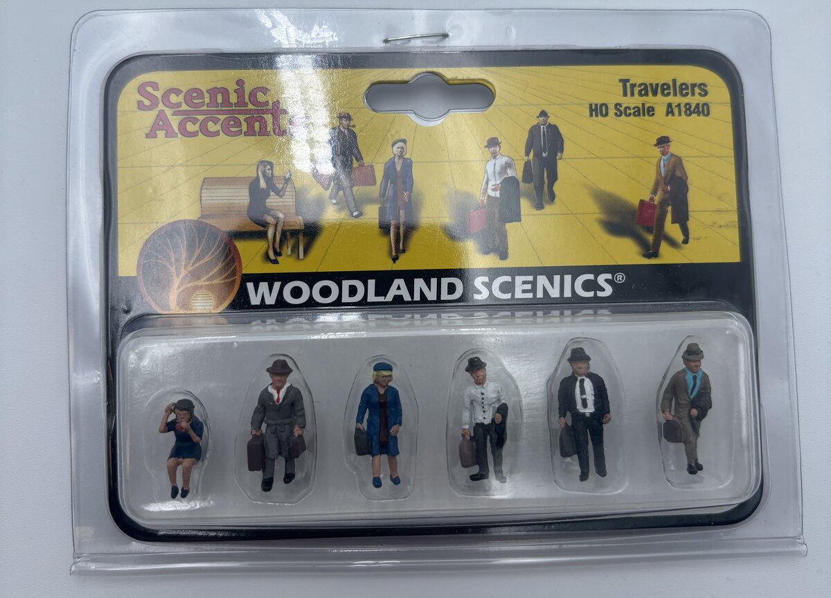 Woodland Scenics A1840 HO Scenic Accents Traveler People Figures (Set of 6)