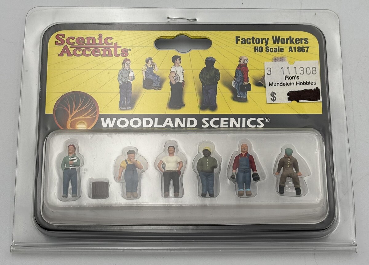 Woodland Scenics A1867 HO Scenic Accents Factory Worker Figures (Set of 7)