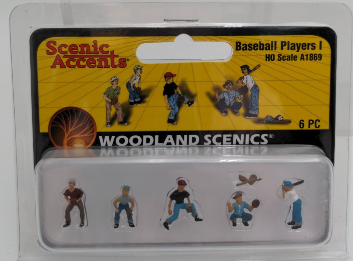 Woodland Scenics A1869 HO Scenic Accents Baseball Players I Figures (Set of 6)