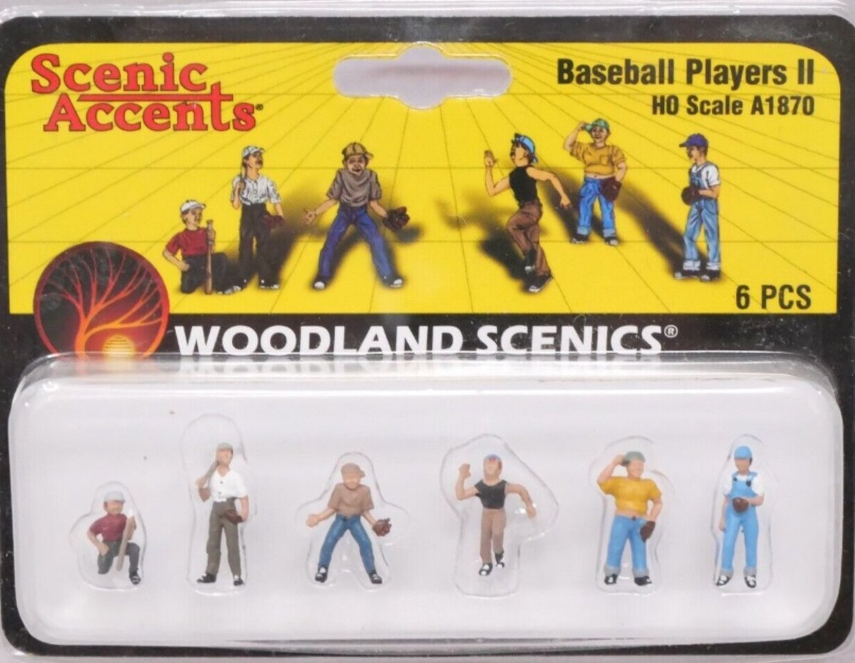 Woodland Scenics A1870 HO Scenic Accents Baseball Players II Figures (Set of 6)