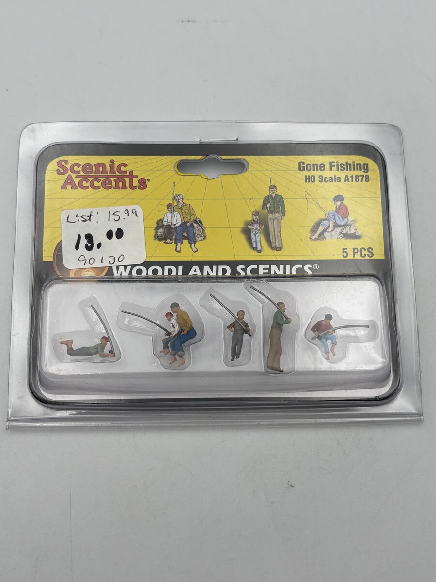Woodland Scenics A1878 HO Scenic Accents Gone Fishing Figures (Set of 5)