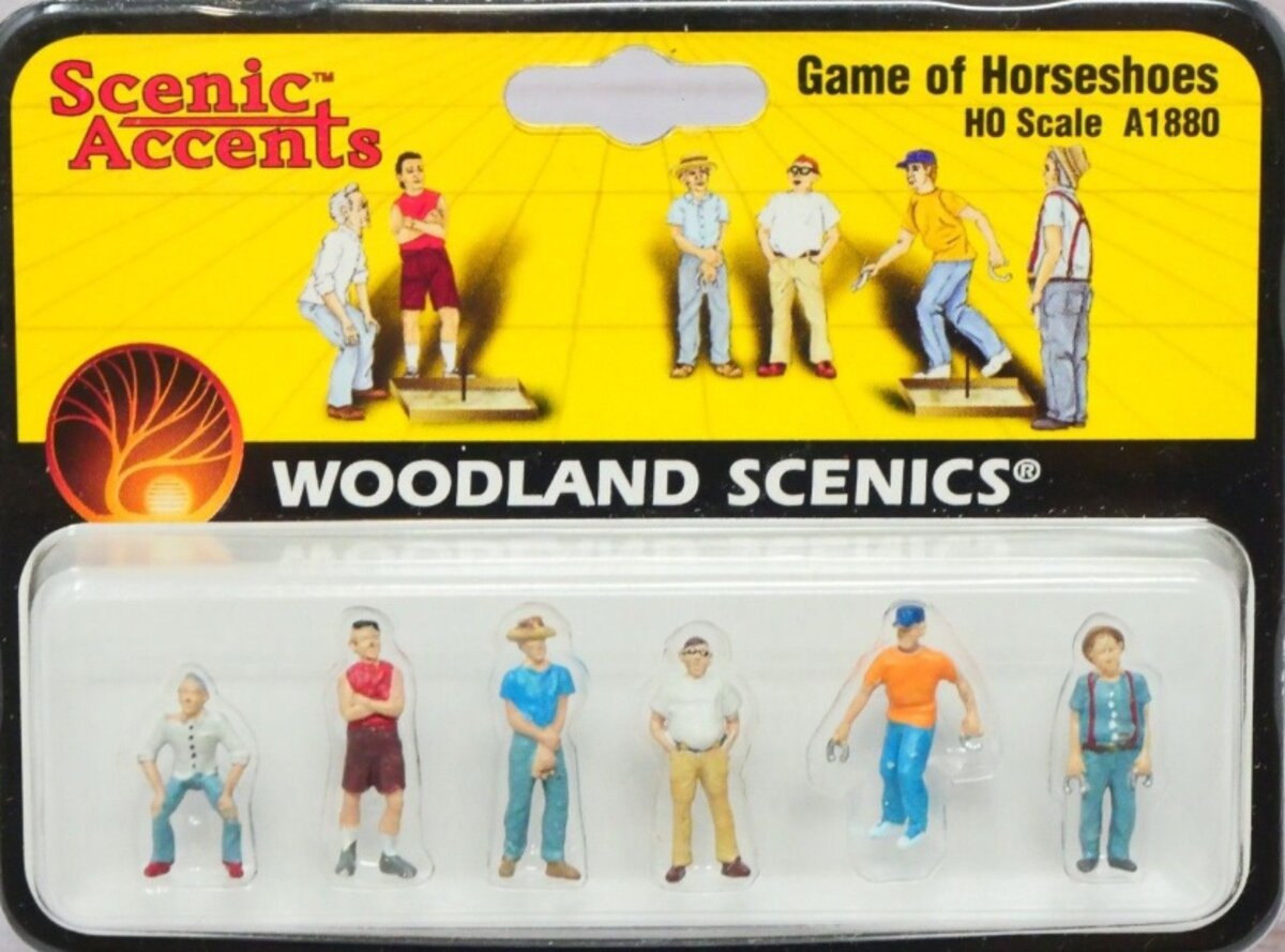 Woodland Scenics A1880 HO Scenic Accents Game of Horseshoes Figures (Set of 6)