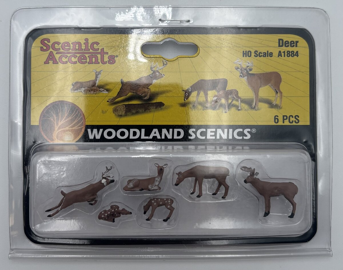 Woodland Scenics A1884 HO Scale Scenic Accents Deer Figures (Set of 6)