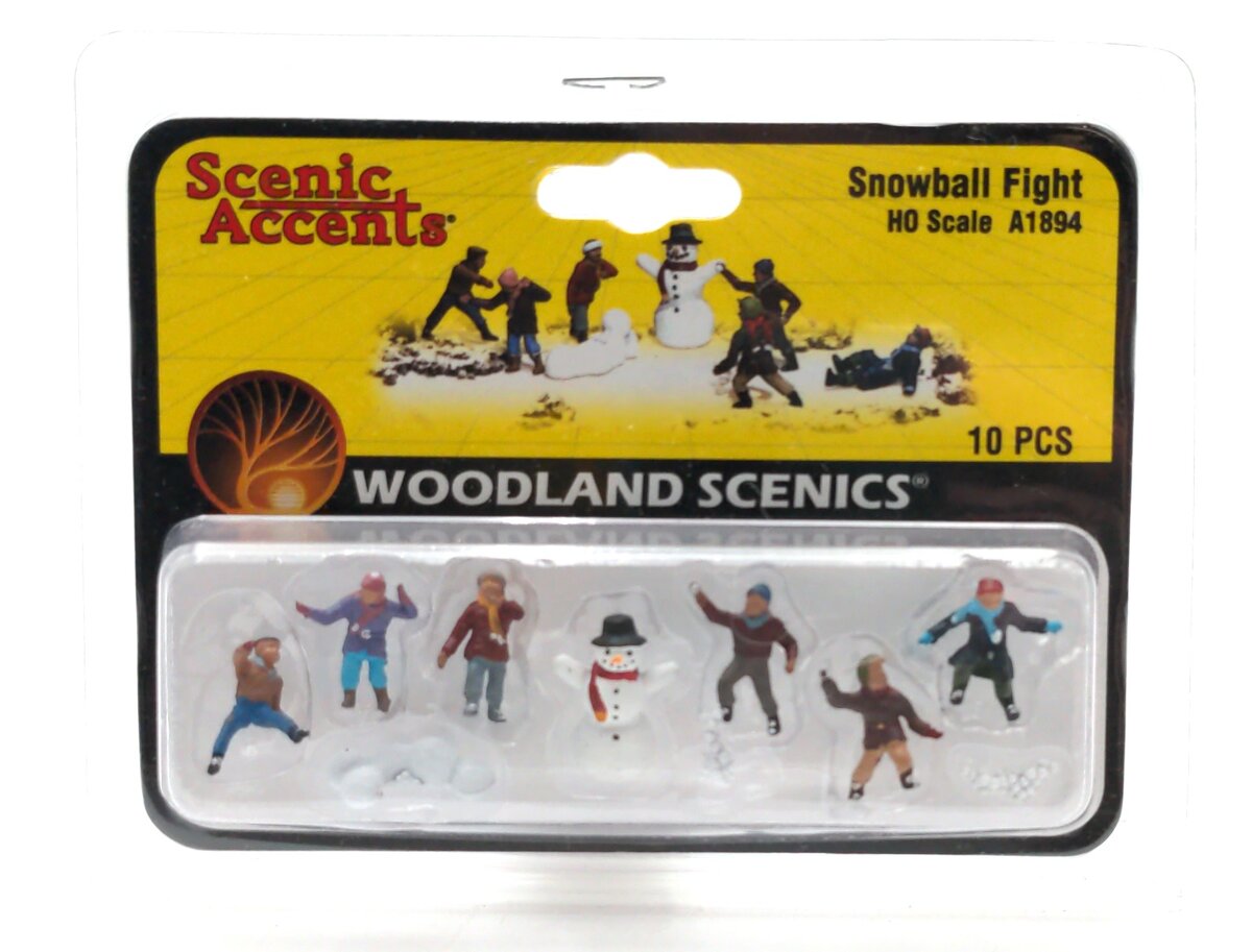 Woodland Scenics A1894 HO Scenic Accents Snowball Fight Figures (Set of 10)